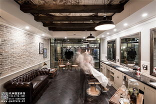 杭州美食復古理發(fā)店裝修設計案例 國富裝飾